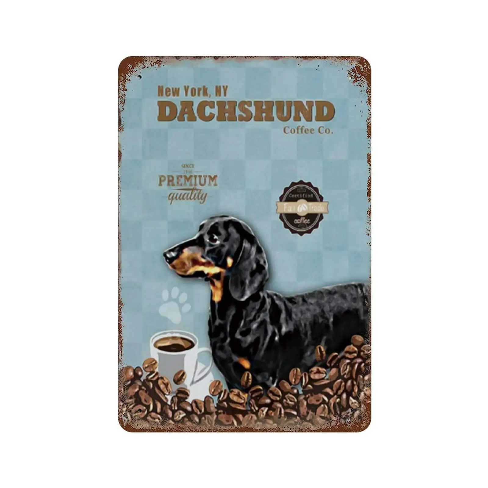 

1001(732) Dachshund Tin Sign Wall Retro Metal Bar Pub Poster Metal 12x8 Inches