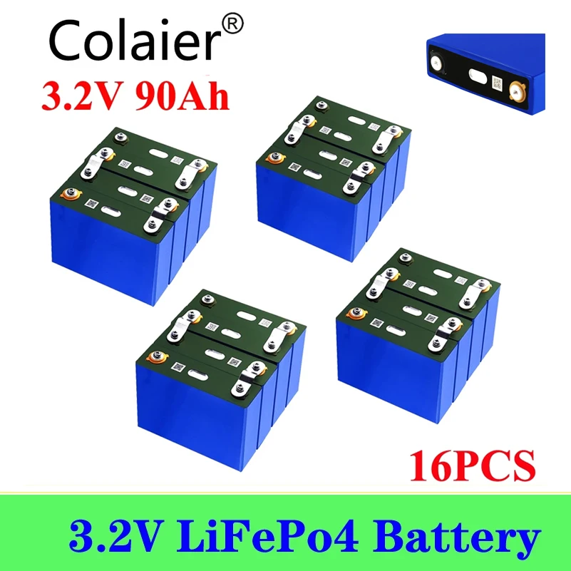 

16 шт. Colaier Класс Li-Ion 3,2 В 90Ah Lifepo4 Батарея сотовый новый набор «сделай сам» для 12V 24V 48V RV пакет DIY солнечной ЕС и США без оплаты ввозной пошлины UPS ...