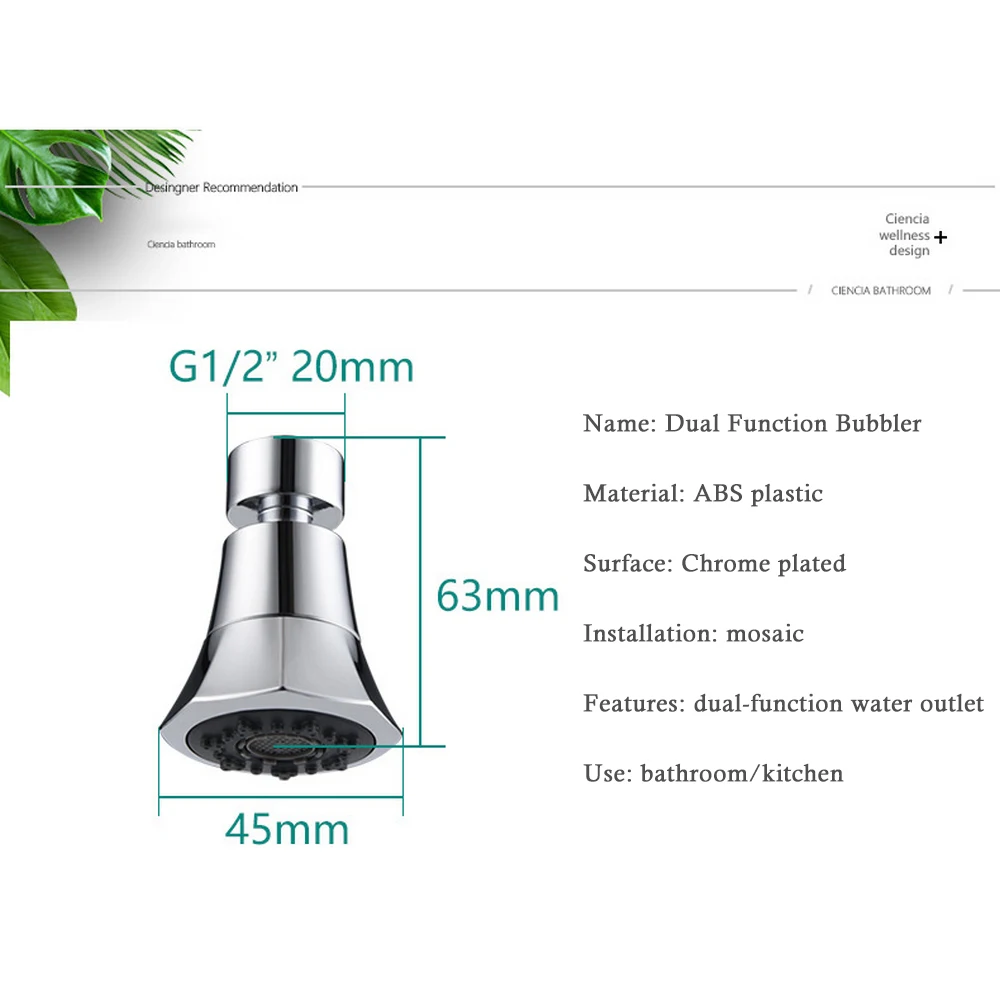 

Creative Rotatable Faucet Bubbler Nozzle Extension For Kitchen Faucet Aerator Shower Head Filter Bubbler Kitchen Accessories