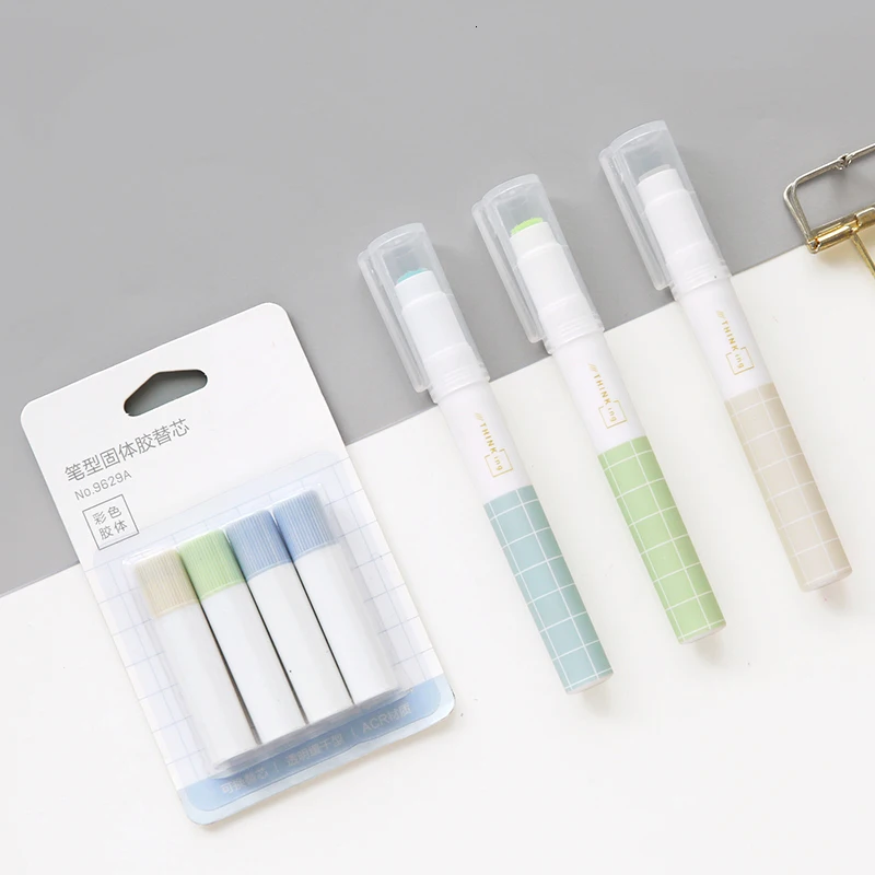 JIANWU Wholesale Fast Dry Glue Stick Color Jelly Solid Glue Pen Shape Spare Stick Refill Creative DIY Study and Office Supplies