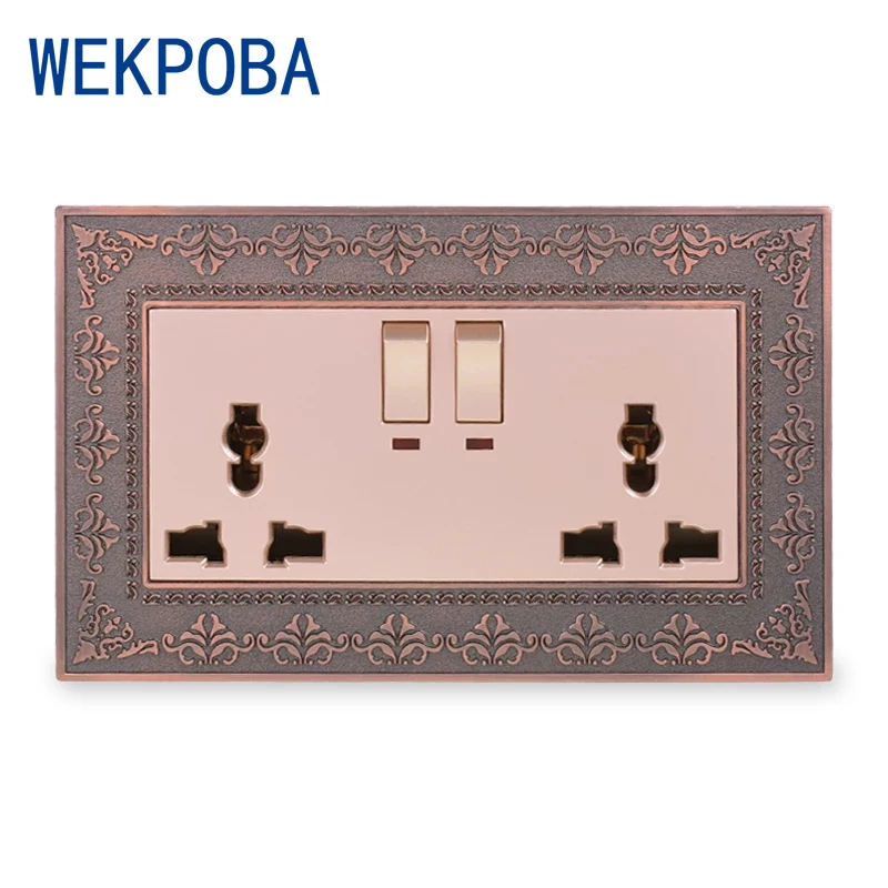 Двойная Европейская розетка WEKPOBA двойной USB-порт для зарядки ТВ-разъем