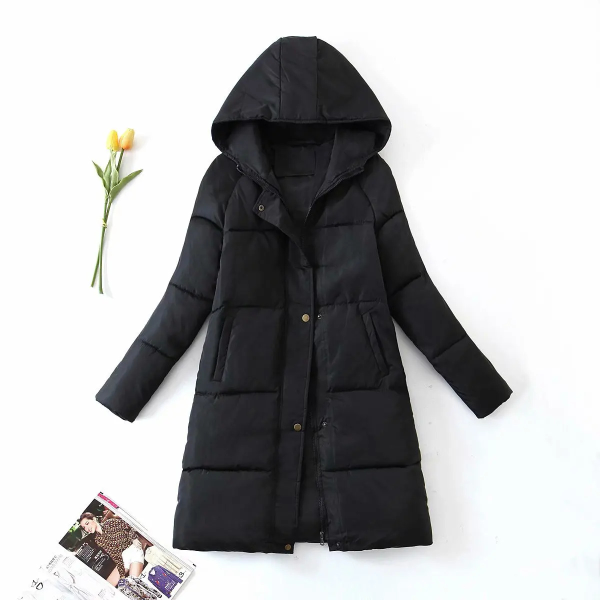 

Парка с капюшоном, Женское пальто с карманами, женская зимняя куртка, однотонное пальто с длинным рукавом, Женское пальто, зимние куртки для ...