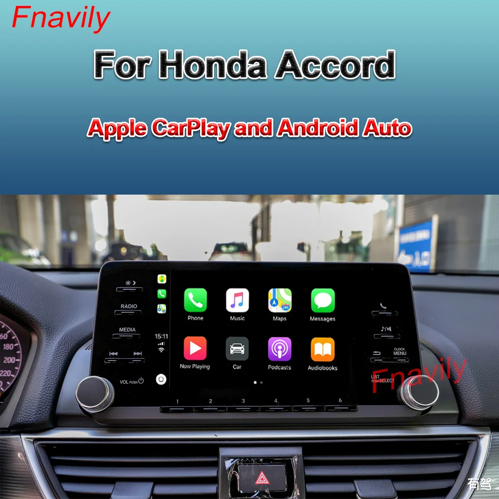 

Fnavily OEM Retrofit Wireless CarPlay Box Waze Google Map For Honda Accord Apple CarPlay And Android Auto Retrofit Kit -2020