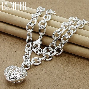 DOTEFFIL ожерелье из стерлингового серебра 925 пробы с подвеской в форме сердца, изысканное ожерелье для пожилых женщин, Ювелирное Украшение для свадебной вечеринки