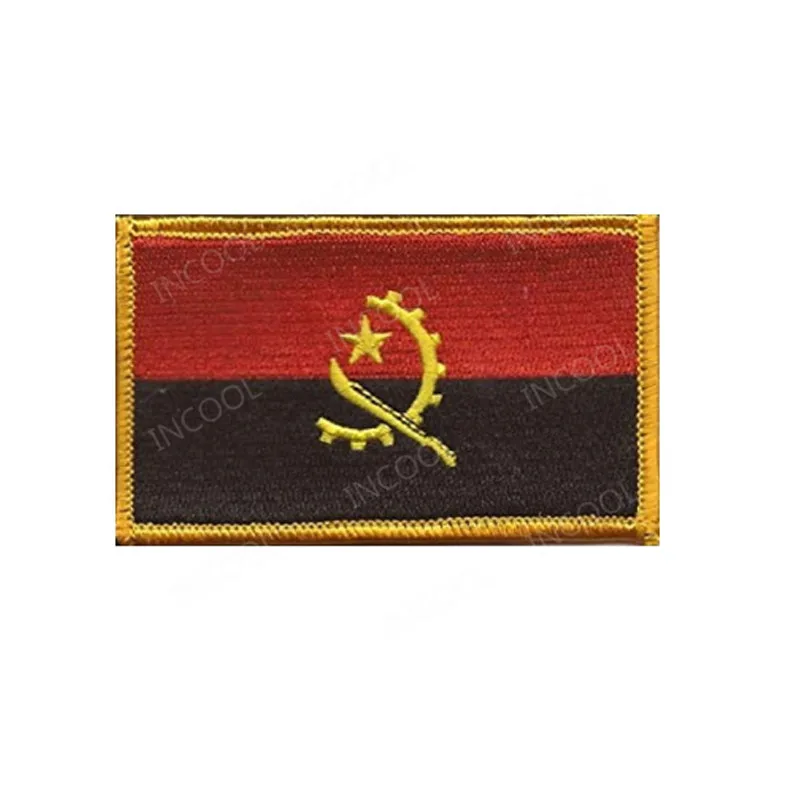 Angola Flag Молдавия, Южная Африка, Египет, Кению, Нигерия, Ангола, Марокко, Вышитый Флаг, нашивки, вышивка, значки, флаги - Цвет: Angola Flag