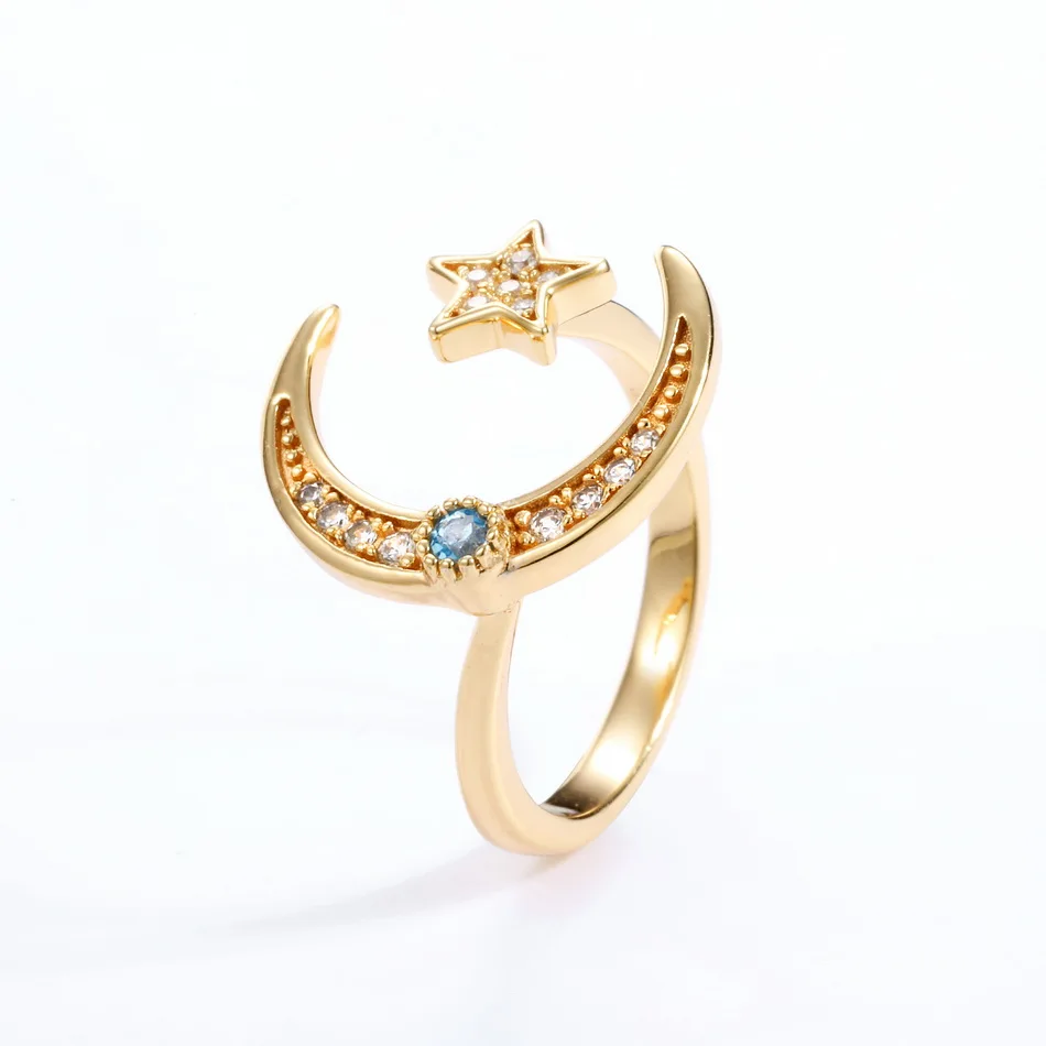 ALLNOEL Изысканная Золотая кольцо из стерлингового серебра S925 пробы для женщин с