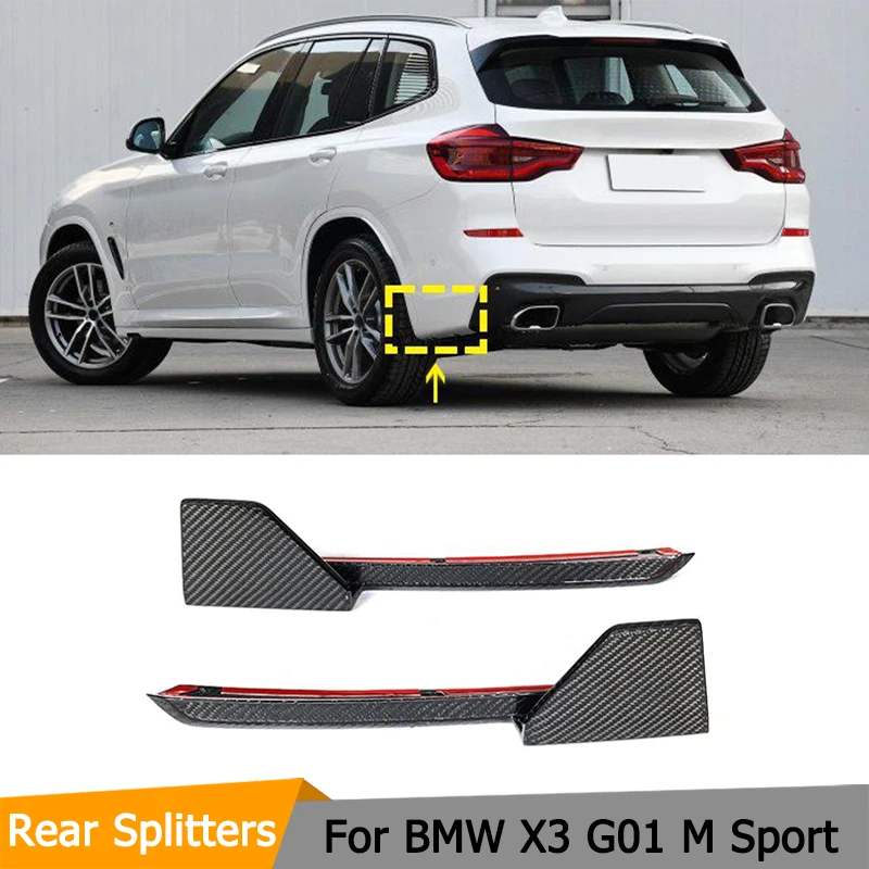 

Carbon Fiber Car Rear Bumper Spoiler Canards Diffuser Protector Lip for BMW X3 M-Sport 2018 2019 Rear Splitters