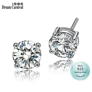 Женские круглые серьги-гвоздики DreamCarnival 1989 из серебра 925 пробы, 7 мм, повседневные ювелирные украшения, подарок на день Святого Валентина, SE07245R