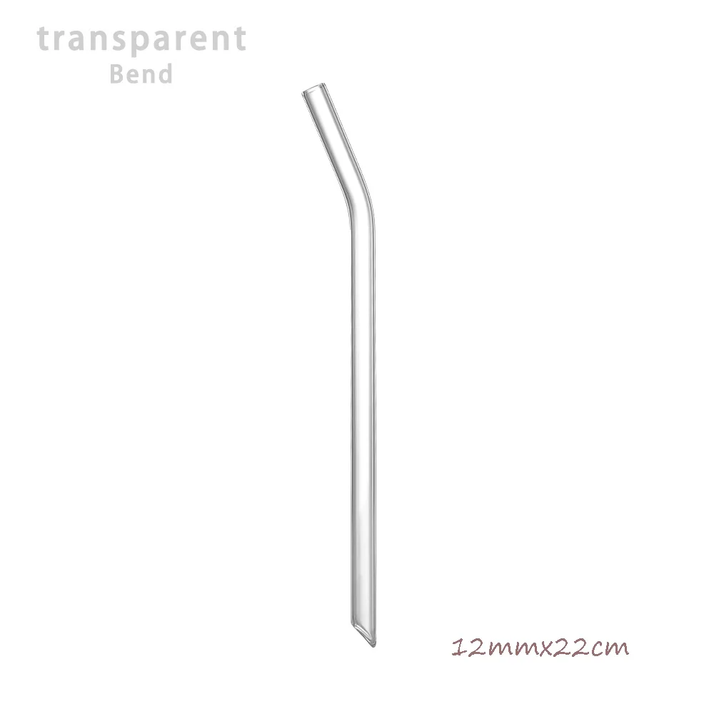 Bend(12mmx22cm) 1 шт 18 см многоразовая стеклянная соломинка для питья Бытовая прямая/гнущаяся пирекс стеклянная соломинка аксессуары для кухонного бара - Цвет: Bend(12mmx22cm)
