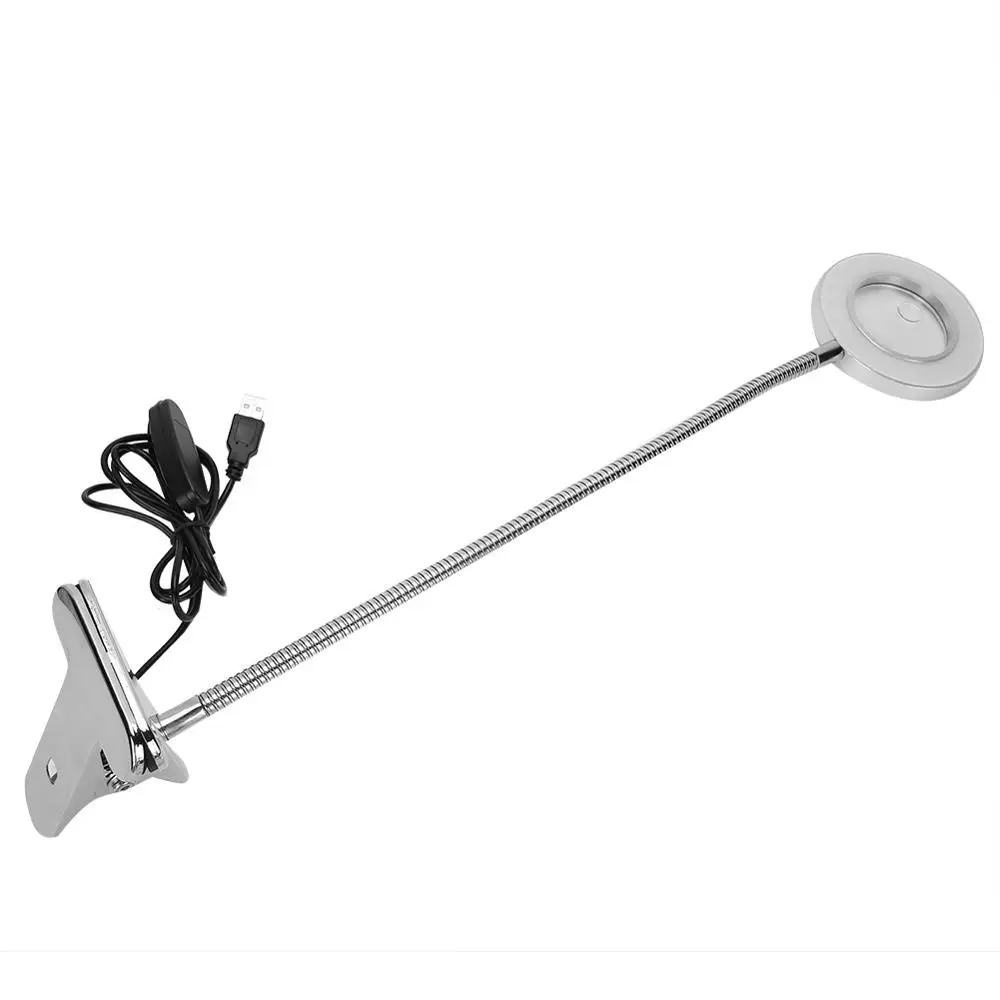 Светодиодный светильник с зажимом для пластырей источник питания USB серебристый