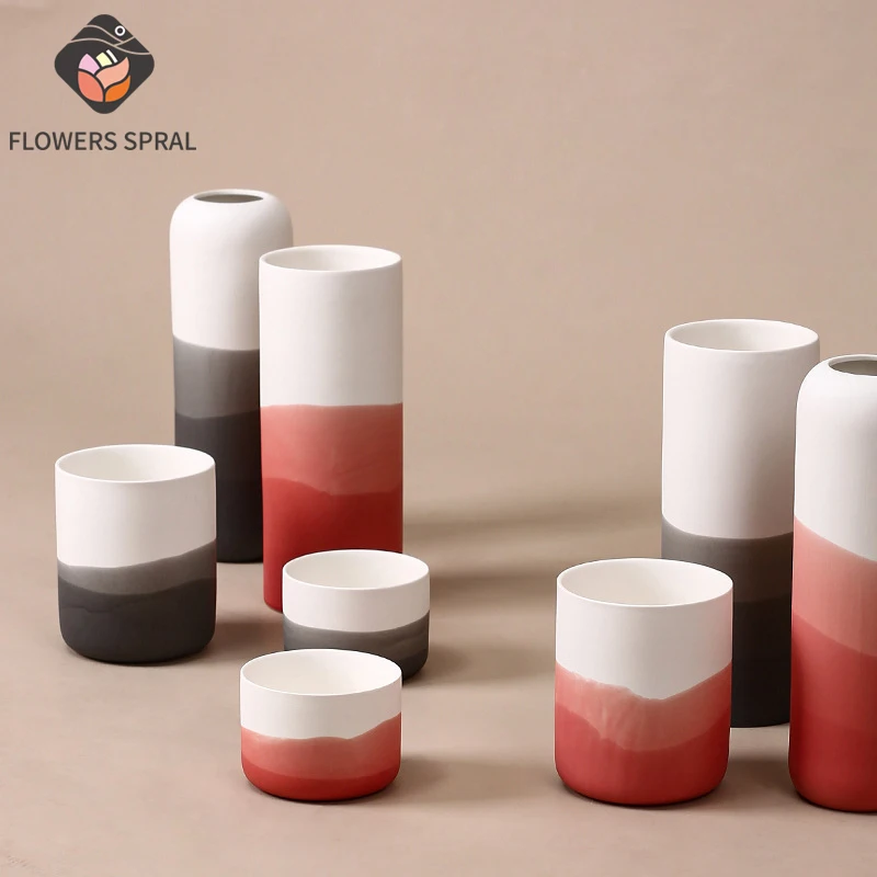 

Nordic Ceramic Vase Home Decoration Room Decoration Candle Holder Multifunctional Ornaments Salon Garden Ink Ceramic Flower Pot