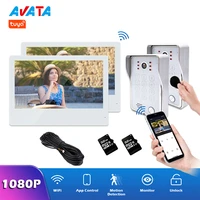 10 inch touch screen 1080p wifi tuya video intercom for home video door phone intercom system doorbell rfid password unlock ip65