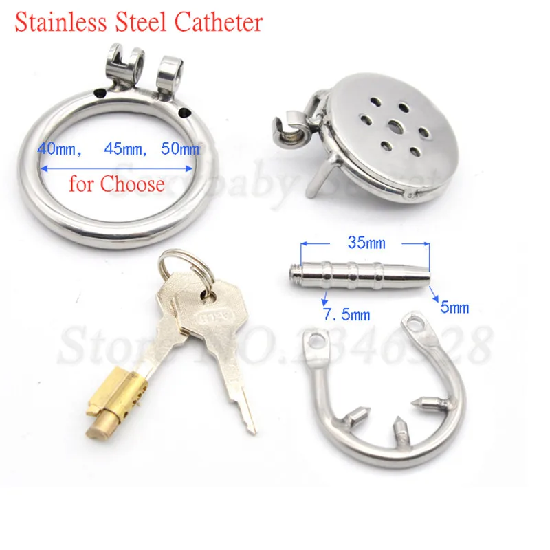 Супер короткое мужское устройство верности из нержавеющей стали с кольцевым