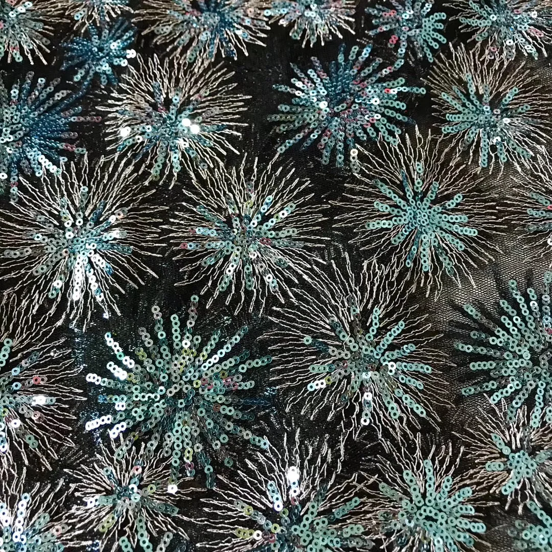 Серебристая и золотистая африканская французская кружевная ткань