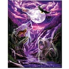 Алмазная вышивка волк медведь Луна 5D Вышивка крестиком алмазная живопись Стразы полные квадратные круглые камни Бисероплетение Алмазная мозаика