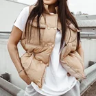 Зимний жилет, Женский Теплый легкий жилет, Женская куртка без рукавов, короткий жилет, ветровка, пальто, пуховое пальто, женский жилет