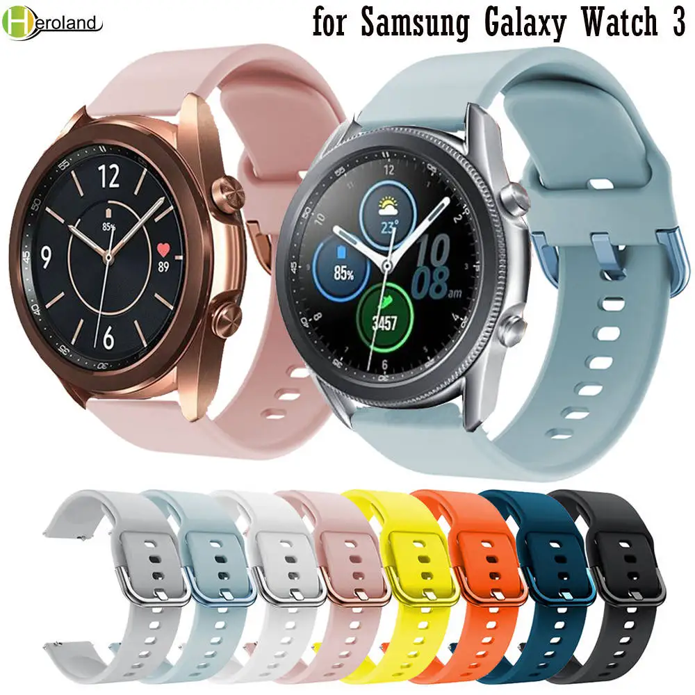 

Watchband Silicone For Samsung Galaxy watch 3 45mm 41mm Sport Smart Wristbands bracelet 20mm 22mm Watchstrap Correa waterproof