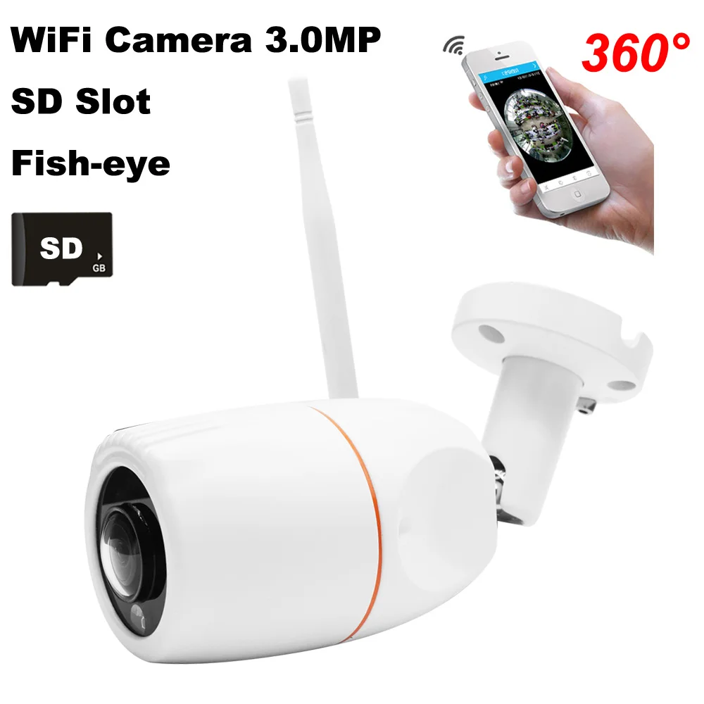 IP-камера панорамная 360 ° Wi-Fi 3 Мп водонепроницаемая | Безопасность и защита