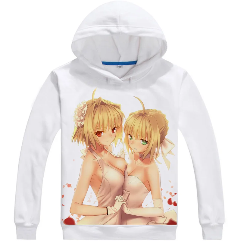 

Fate Stay Night Archer Saber Cartoon Printed Hoodies Rin Tohsaka Fashion Hoody unisex Fleece Winter Sweatshirts Hooded