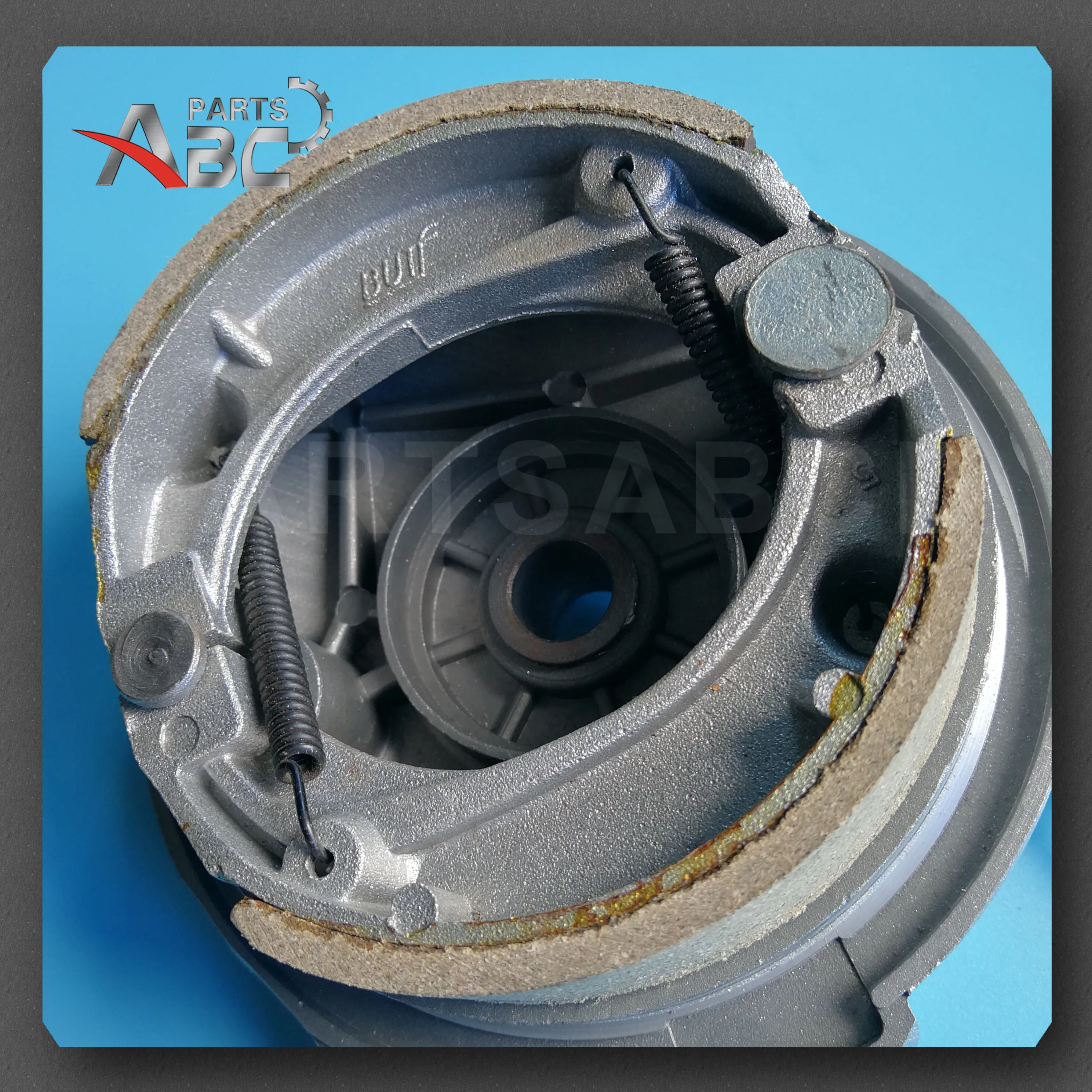 Барабанный тормоз в сборе с задней пластиной и обувью Coleman CT200U EX мини