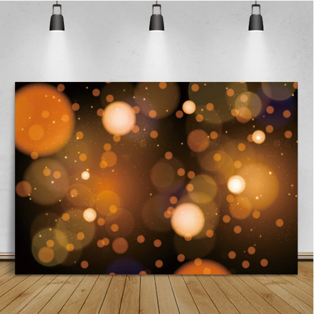 

Laeacco оранжевый горошек в горошек свет Bokeh психоделический день рождения Портрет фон фотография фон для фотостудии