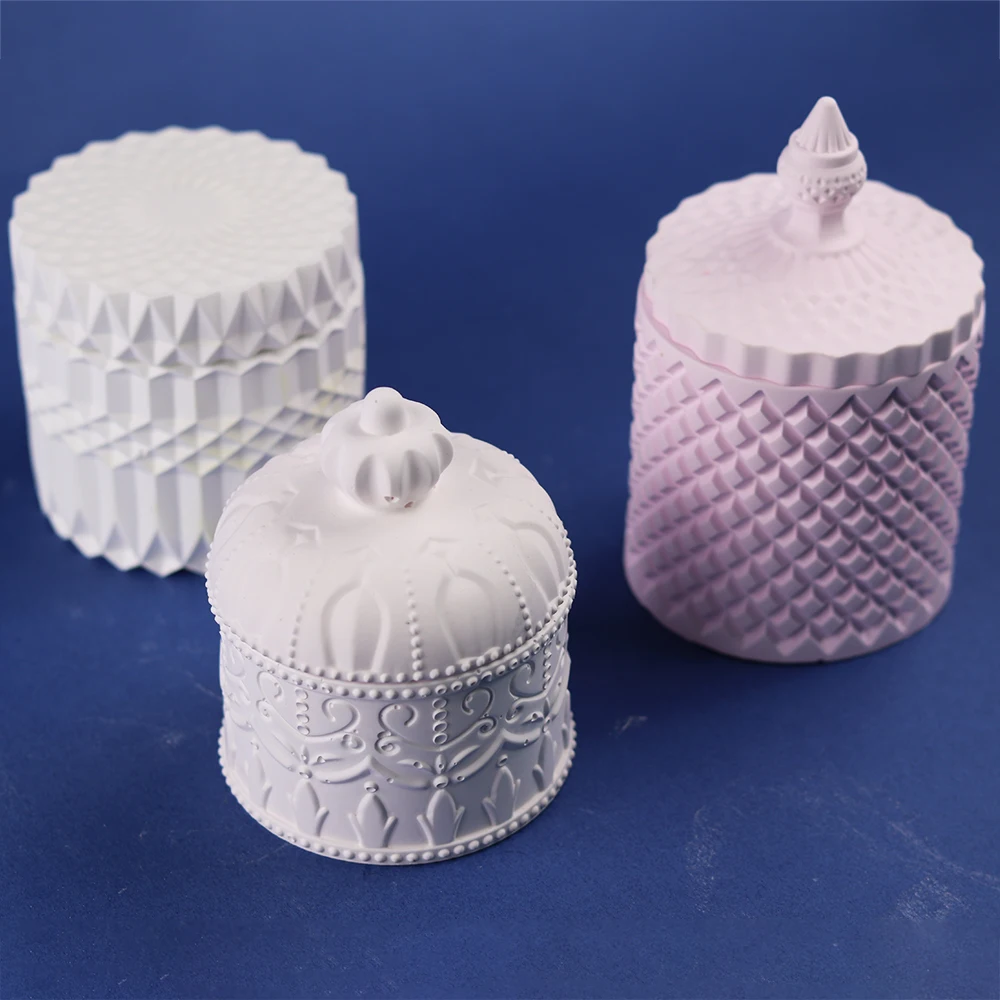 Бетонная коробка для хранения форма сосуд свечей с крышкой силиконовая