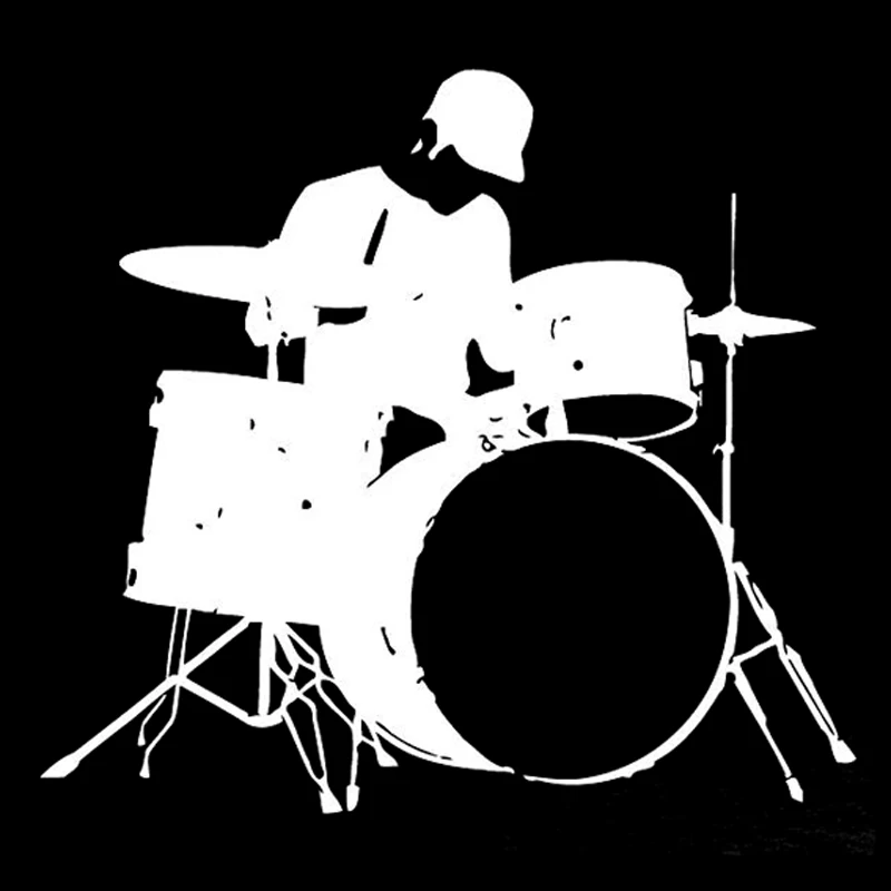 

Hot Interesting Music and Drums Car Stickers and Decals Cover Scratches for Bumper Bodywork SUV PVC17*15cm