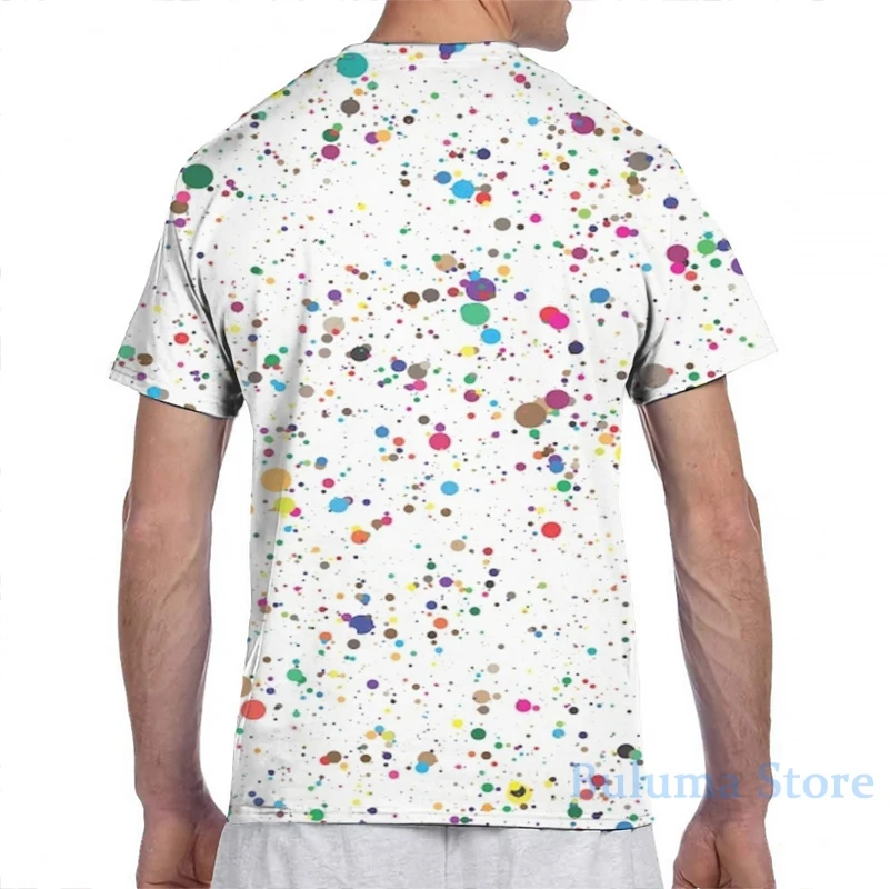 Мужская и женская футболка с принтом в виде разбрызг радуги 80-х модная для