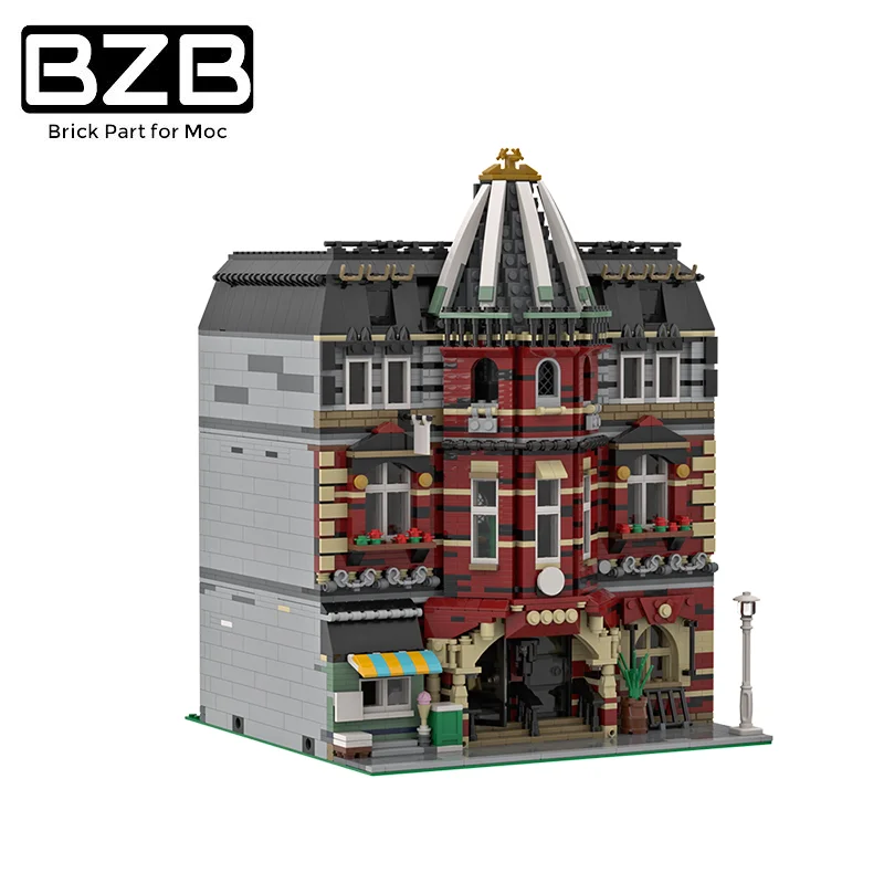 

BZB MOC City Streetscape Series Modular School House Church Creative Building Block Model Kids Toys DIY Brick Parts Best Gifts