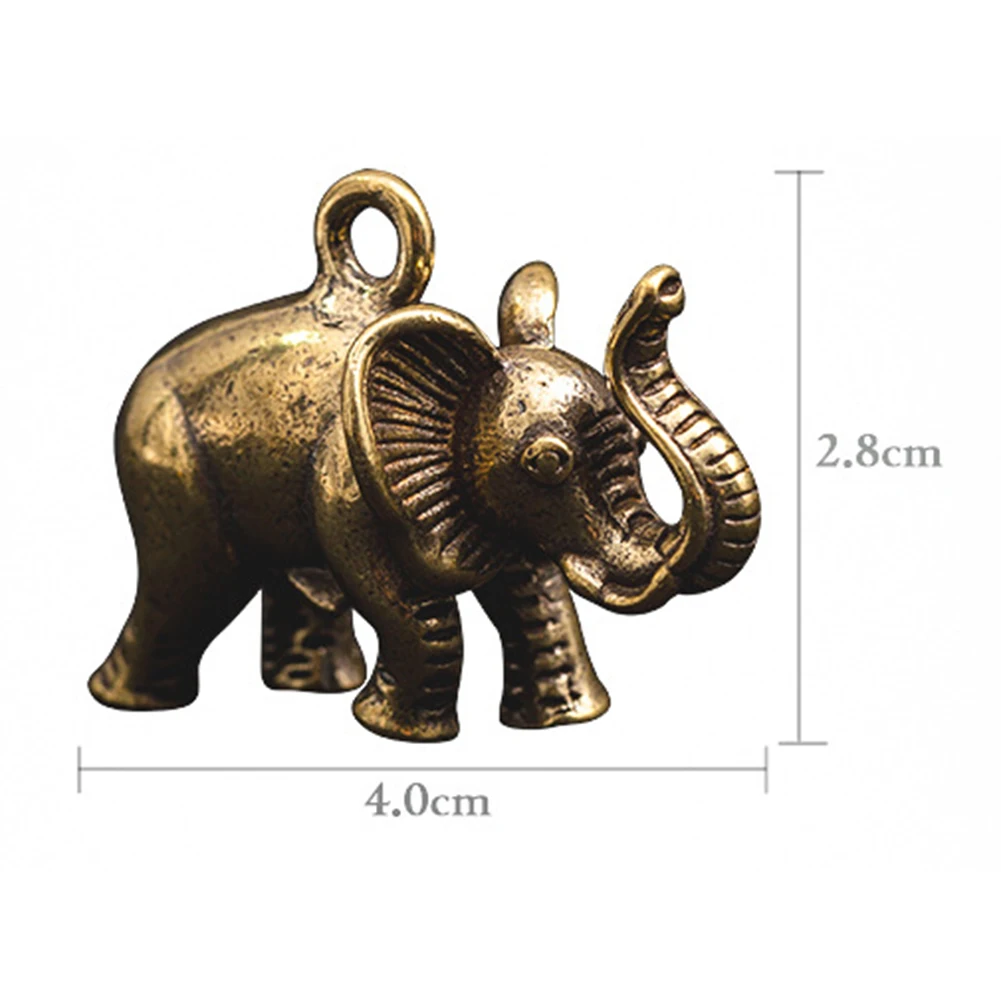 

Retro Cute Pure Copper Brass Solid Elephant Keychain Chain Pendant Crafts Home Decor Decoration Crafts Figurines /Miniatures New