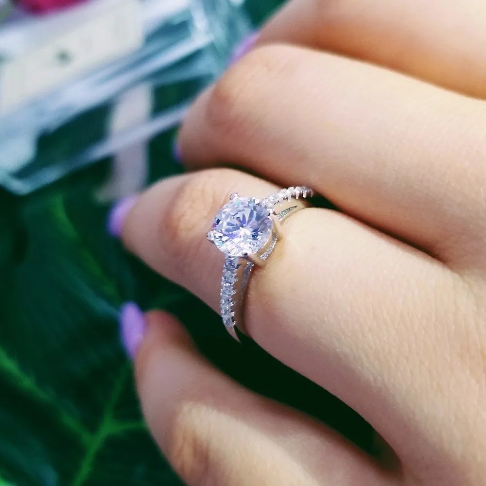 Оригинальный твердый настоящие 925 стерлингового серебра кольца для любовь