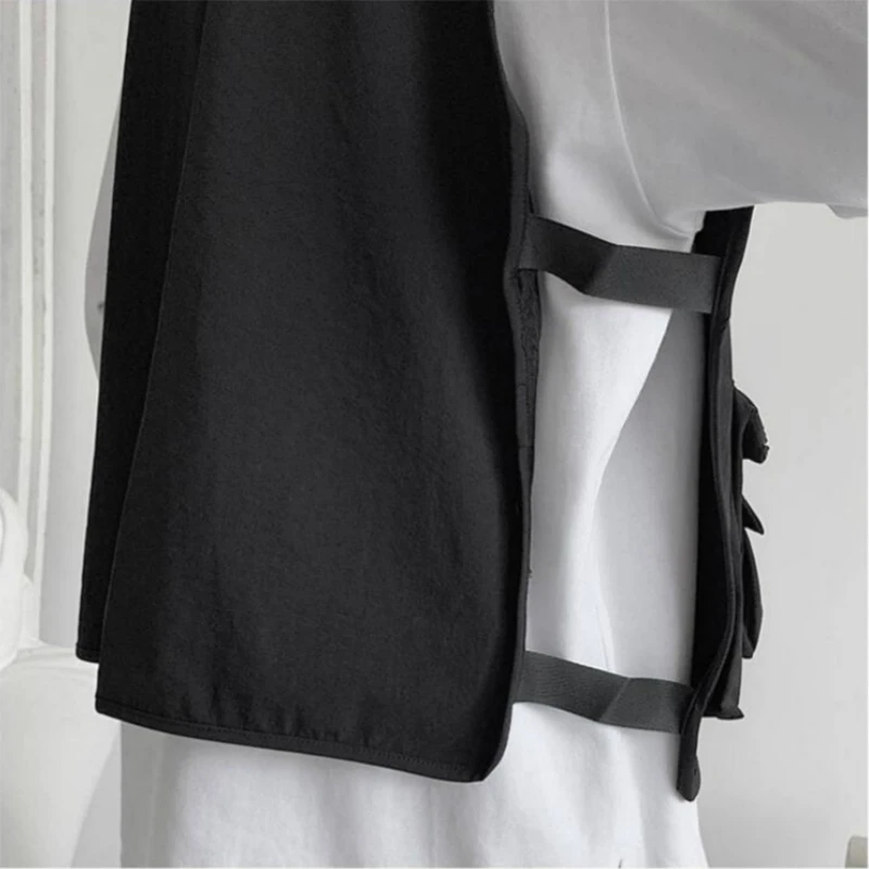 

Men Jackets Multi-pockets Cargo Coats Leisure Mens Streetwear High Street Hip-hop Sleeveless Outwear New