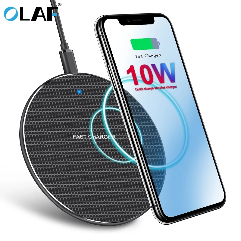Беспроводное зарядное устройство Olaf 10 Вт Qi для Samsung Galaxy S8 S9 S10 iPhone 11 Pro Max Nokia Nexus 4