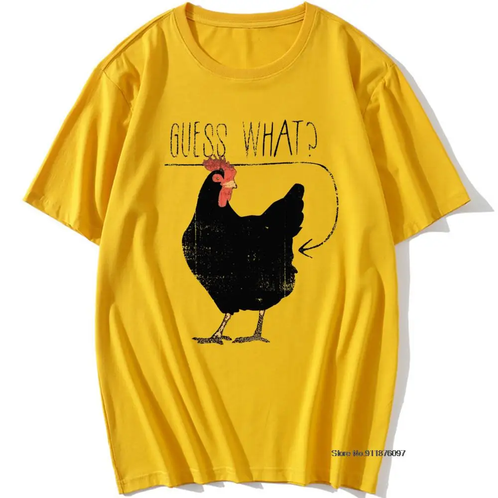 

2021 T Shirt Kawaii Summer Tops T-shirt Funny Guess What Chicken Butt Joking Farm Gift Men's Humor T-Shirt Cotton O Neck Tees