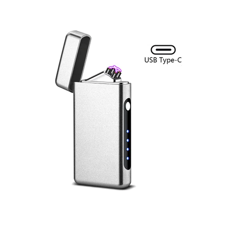 Тип C ABS зарядка через USB более легкий импульс двойной дуги зажигалки