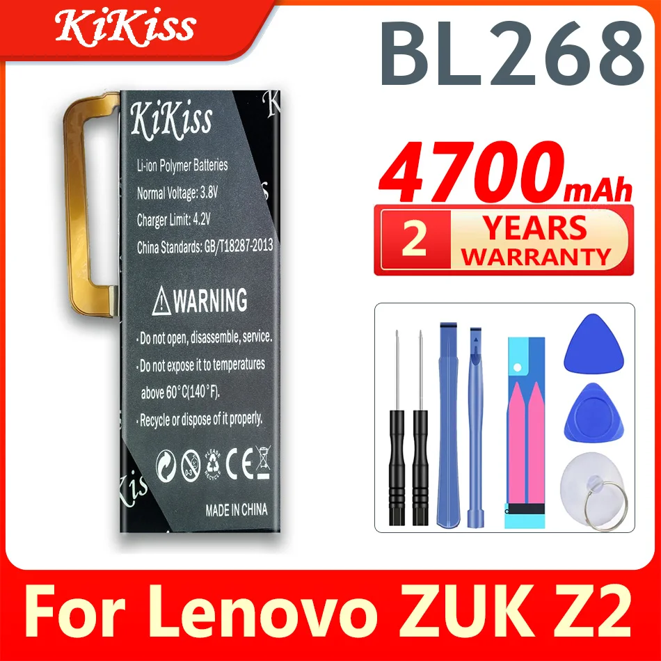 

KiKiss 4700mAh Battery BL268 for Lenovo ZUK Z2 BL 268 BL-268 Mobile Phone Replacement High Quality Batteries with Tools Gifts