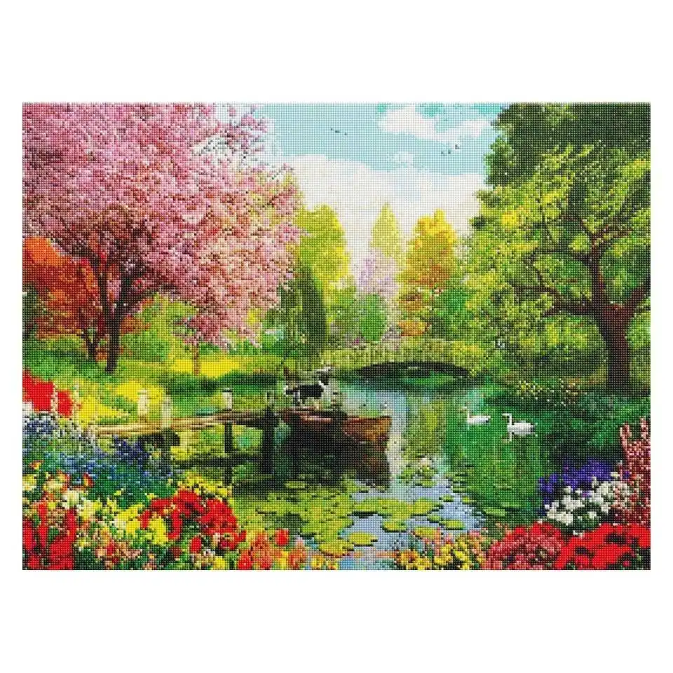 AZQSD полное круглое сверло Алмазная мозаика декорация для стен картина сада