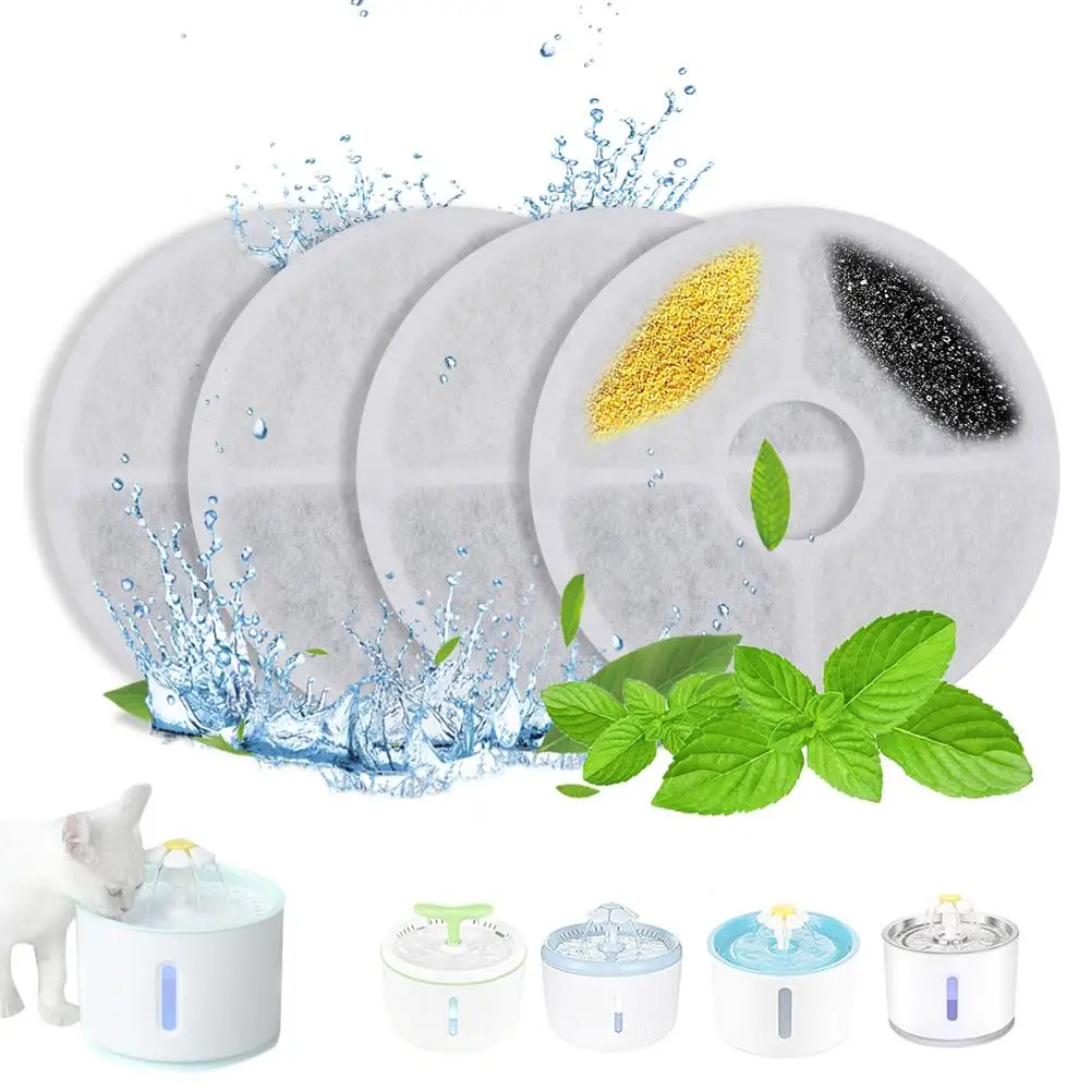 

4PCS Cat Water Fountain Filter Pet Fountain Strainer Replacement Pet Water Dispenser Universal Pet Water Fountain Filter