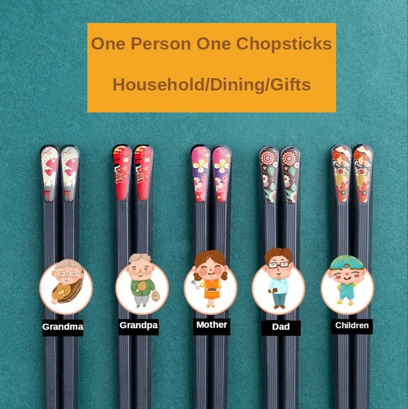 

Alloy chopsticks Chinese chopsticks household sterilizable and moisture-proof pointed chopsticks one person one chopsticks