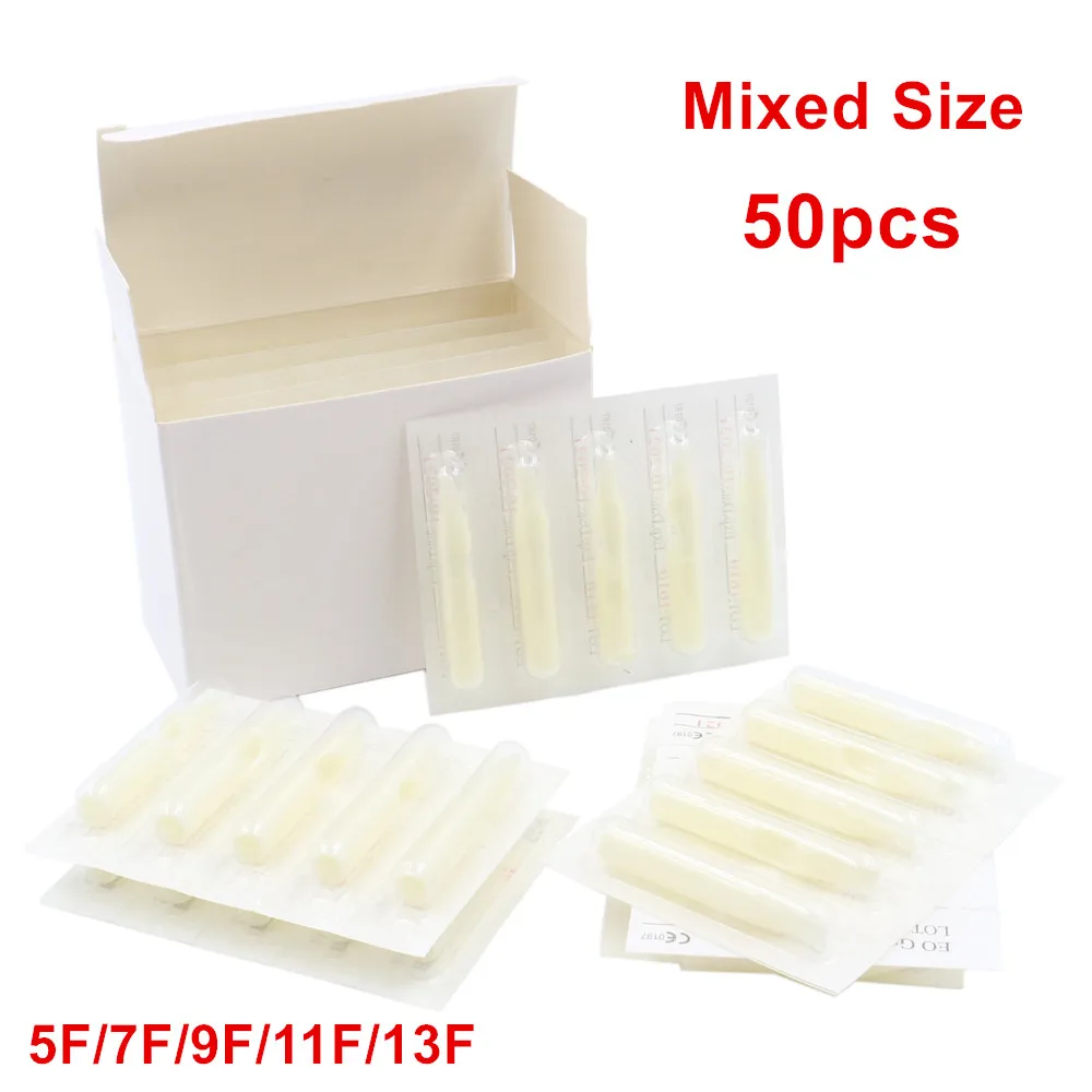 

Hot Sale 50Pcs Tattoo Mixed Tips Sterile Assorted Plastic Disposable Tattoo Tips White Nozzles Tube With 5/7/9/11/13FT