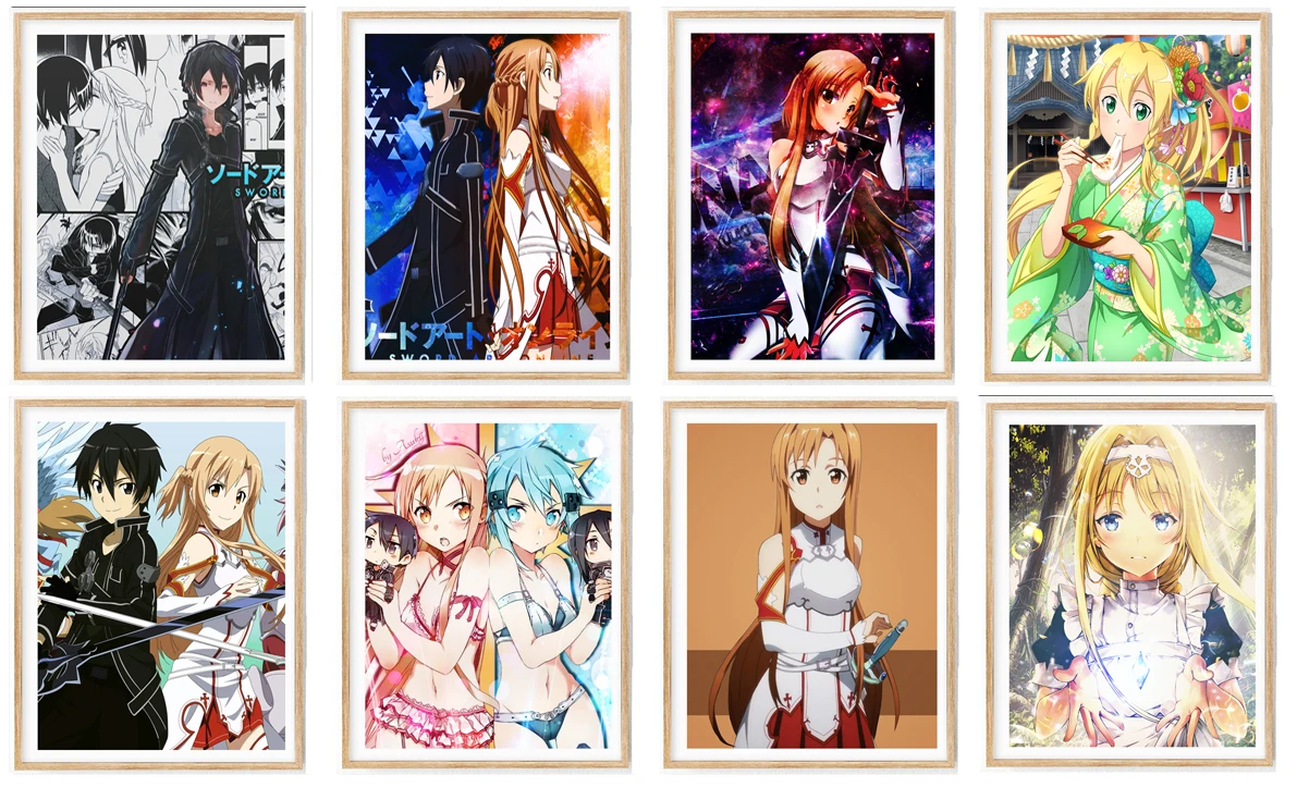 Sword Art Online цифровые художественные принты Wallpeper SAO плакаты 8x10 дюймов без рамки 8