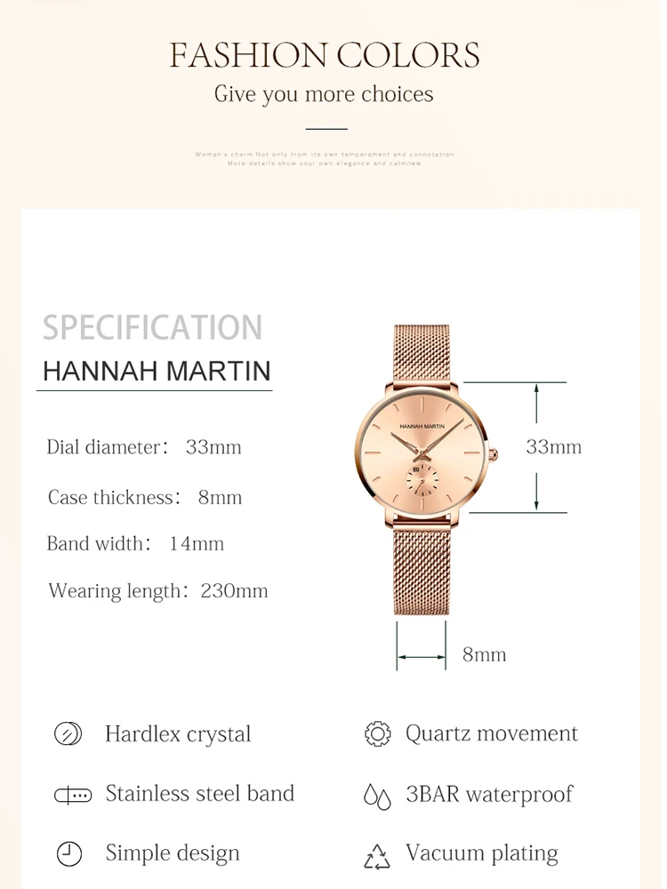 

2021 New Japan Small Seconds Dial Quartz Movement Fashion Watch Waterproof Simple Women Gold Mesh Belt Top Brand Ladies Watches