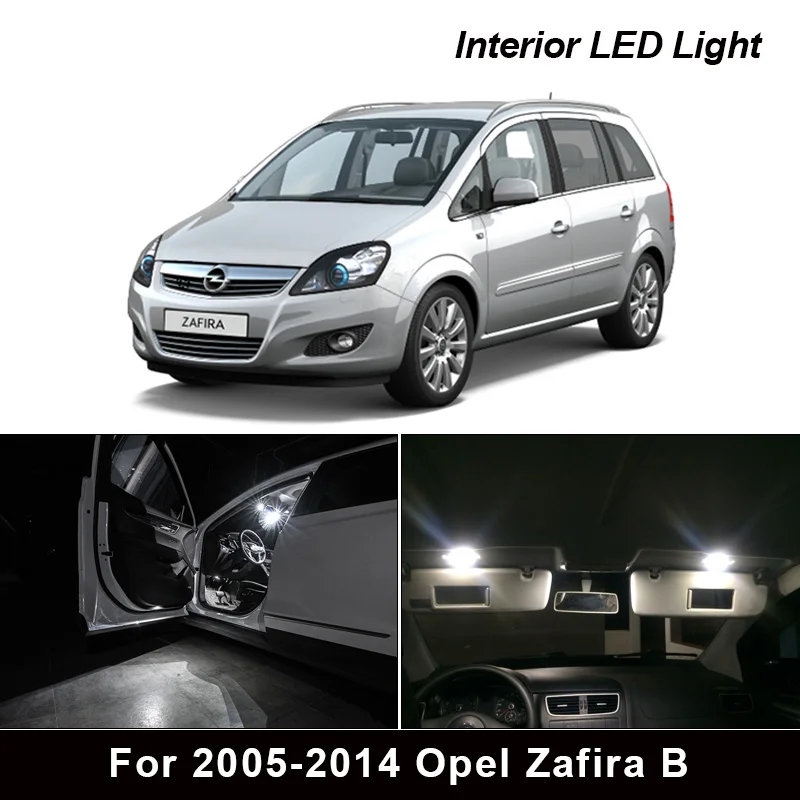 Комплект автомобильных светодиодных ламп 11X для Opel Zafira B 2005-2014 Canbus Белая