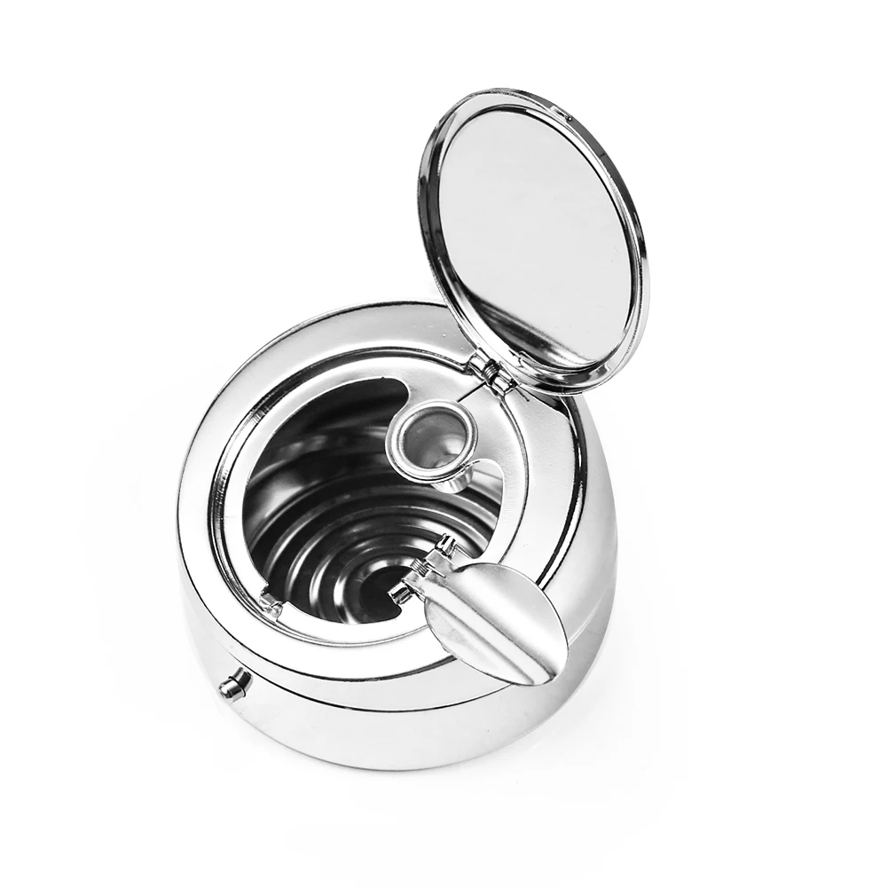 

Stainless Steel Car Ashtray Garbage Coin Storage Cup Container Cigarette Holder Ash Tray Car Universal Size Auto Accessories