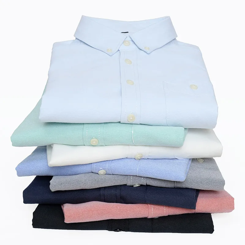 

2021 professional men's new 60% cotton men's Oxford Long Sleeve Shirt Men's shirt business casual shirt