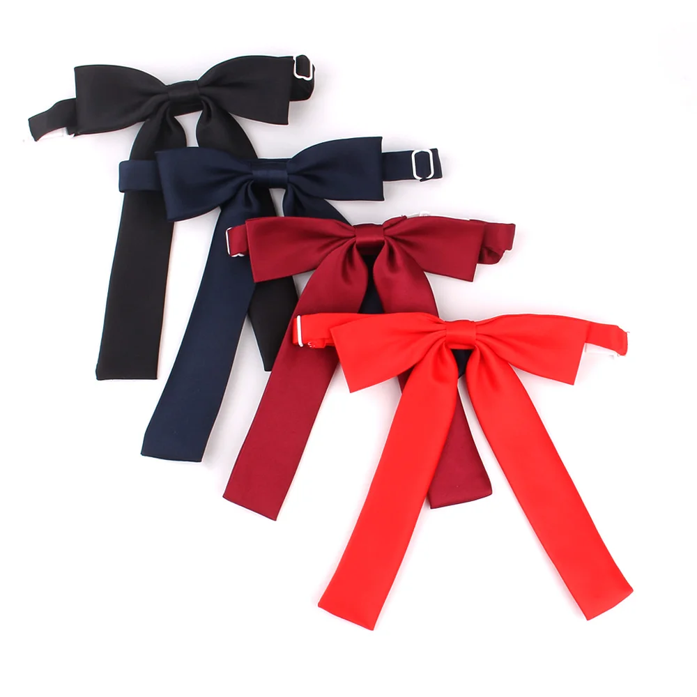 New Solid Bow Ties For Women Polyester Cravats Fashion Bowtie for Party Groom Butterfly Adult Black Red Bowties | Аксессуары для