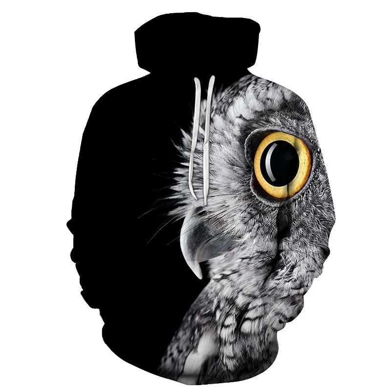 

2021 New Trend Men Hoodie 3D Eagle Printing Sweatshirt Harajuku Hooded Loose Jacket Spring Autumn Casual Streetwear Sports Coat