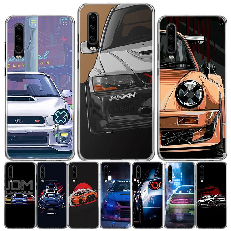 Крутой японский JDM чехол для телефона с комиксным автомобилем Huawei P40 P30 P20 P10 Mate 10 20