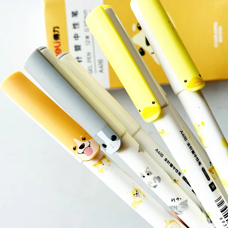 1 шт. гелевая ручка для письма с милыми мультяшными собаками утками и кошками