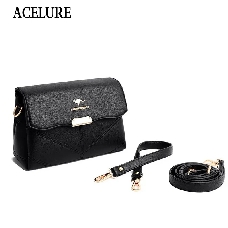 

ACELURE Fashion Messenger Bag Ladies Flap Brand New Vintage Casual Women PU Leather Small Shoulder Crossbody Bags Female Simple